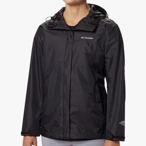 Columbia Black Rain Jacket Wind Breaker size Medium
